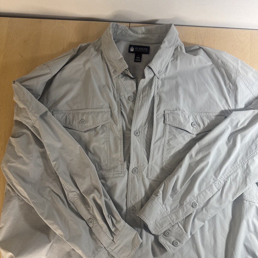 Duluth Alaskan Hardgear Shirt Mens‎ 3XL Gray Button Up Long Sleeve
